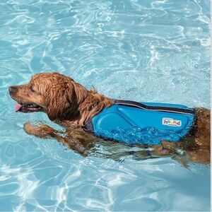 Outward Hound Aqua Blue Dog Swim Vest Size Small. Like New.